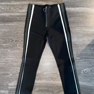 ZARA striped side zip legging